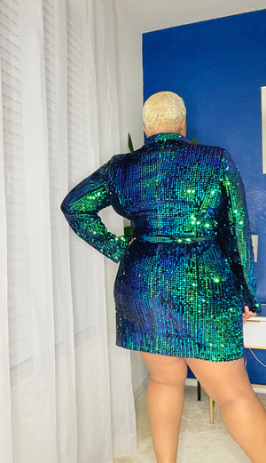 She Sparkles Blazer Dress